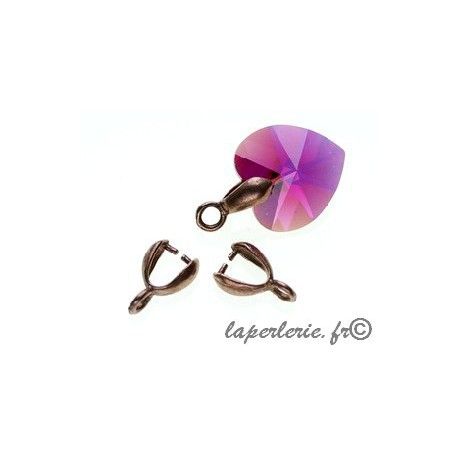 Bélière 11x6mm CUIVRE VIEILLI x2  - 1