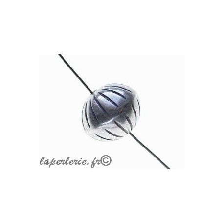 Perle polyester soucoupe striée 14x17mm  - 1