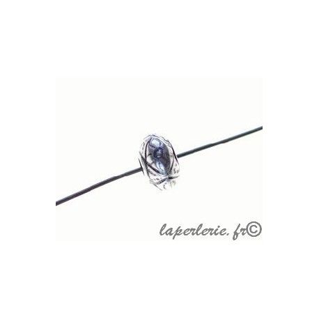 Perle polyester rondelle gravée 9mm ép.5mm  - 1