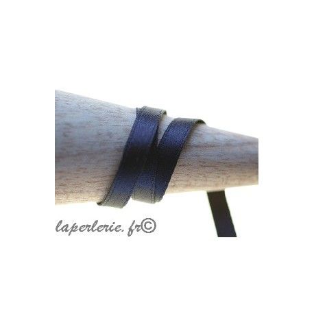 Ruban satin double 6mm JET x2m  - 1