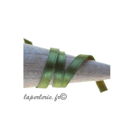 Ruban satin double 6mm OLIVINE x2m  - 1