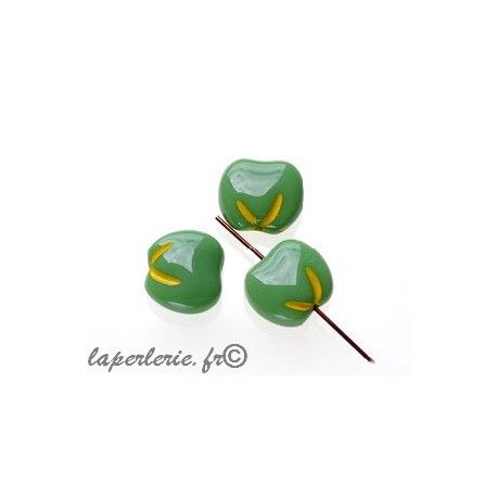 Pomme verte 11x12mm ép. 5.5mm x10  - 1