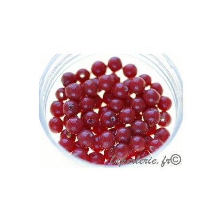 Perle ronde 4mm verre indien INDIAN SIAM x20g  - 1