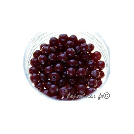Perle ronde 4mm verre indien GARNET x20g  - 1