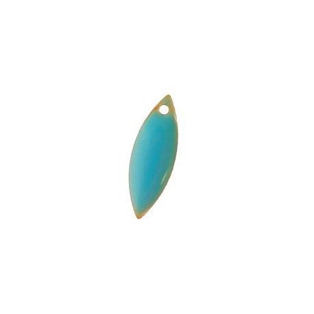 Navette émaillée 17.5x6mm TURQUOISE x2  - 1