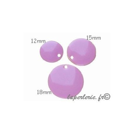 Sequin émaillé 18mm LIGHT ROSE x2  - 1