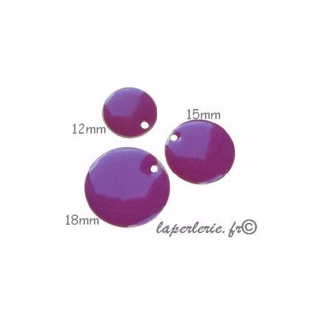 Sequin émaillé 18mm FUSHIA x2  - 1