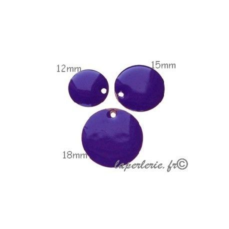 Sequin émaillé 18mm PURPLE x2  - 1