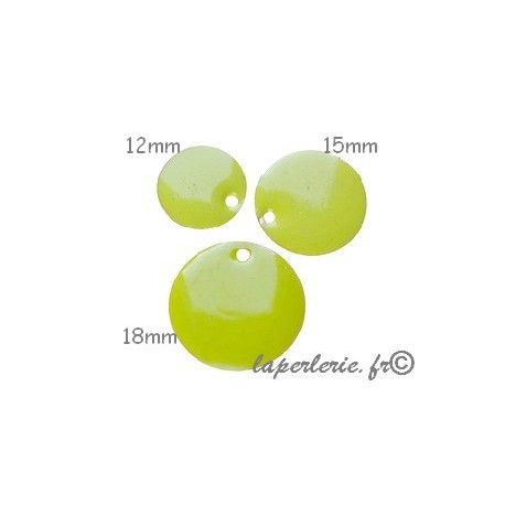Sequin émaillé 18mm VERT ANIS x2  - 1