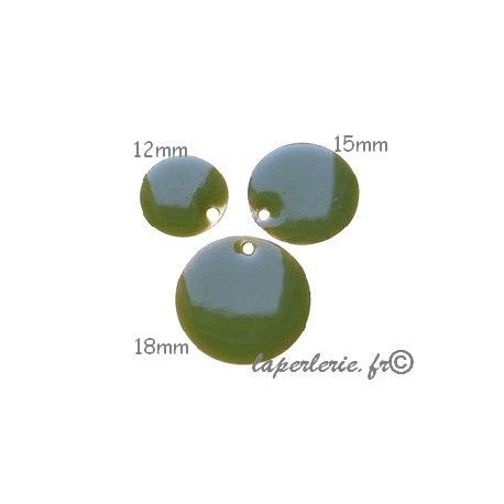 Sequin émaillé 18mm OLIVINE x2  - 1