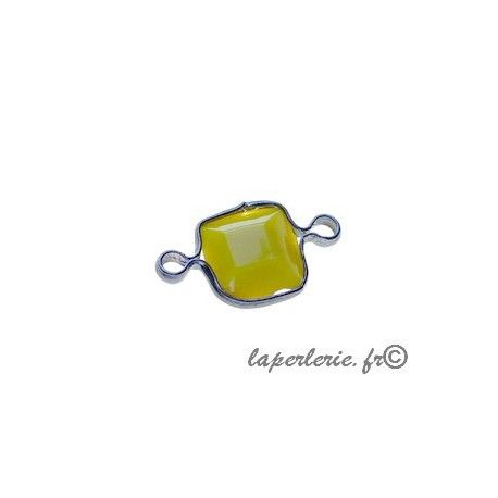 Carré serti 2 anneaux 9x17mm JAUNE  - 1