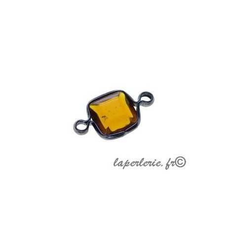 Carré serti 2 anneaux 9x17mm TOPAZ  - 1