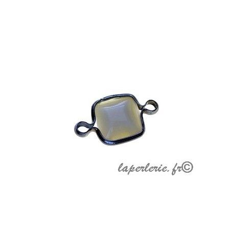 Carré serti 2 anneaux 9x17mm BEIGE  - 1