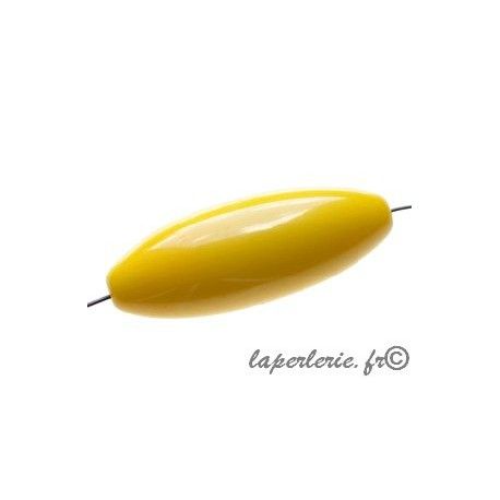 Olive polyester indien 45x17mm JAUNE D'OR  - 1