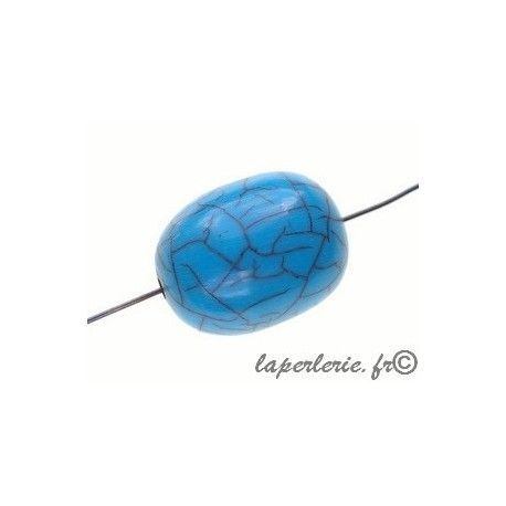 Olive polyester raku 22x19mm TURQUOISE  - 1