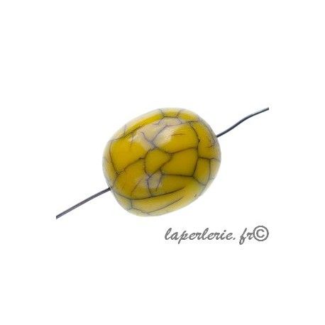 Olive polyester raku 22x19mm JAUNE  - 1