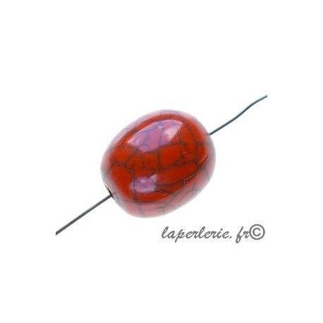 Olive polyester raku 22x19mm ORANGE  - 1