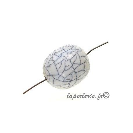 Olive polyester raku 22x19mm BLANC  - 1