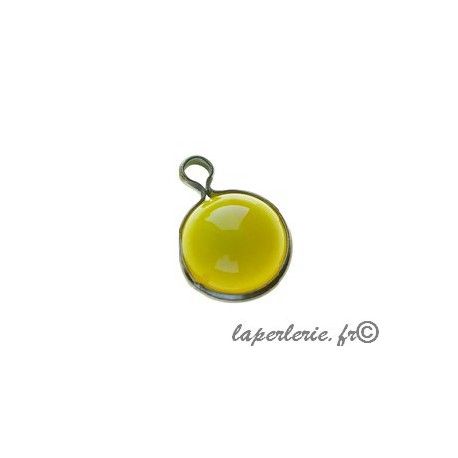 Breloque sertie 10x14mm JAUNE  - 1