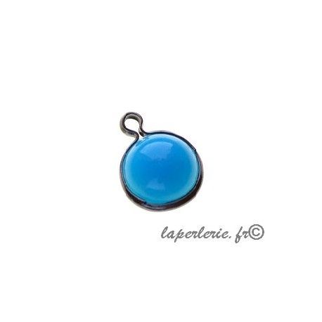 Breloque sertie 10x14mm TURQUOISE  - 1