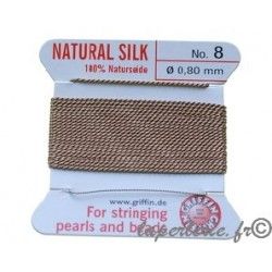 Silk bead cord 0.80mm No 8 BEIGE