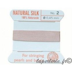Silk bead cord 0.45mm No 2 LIGHT PINK