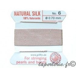 Silk bead cord 0.70mm No 6 LIGHT PINK