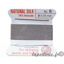 Silk bead cord 0.70mm No 6 GREY