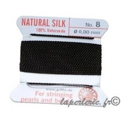Silk bead cord 0.80mm No 8 BLACK