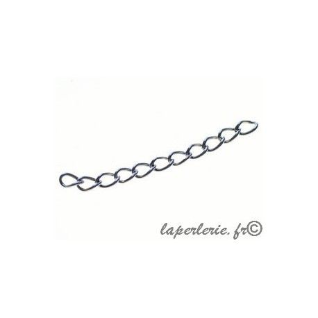 Chaîne gourmette allongée 4mm ARGENTÉ MAT x 1m