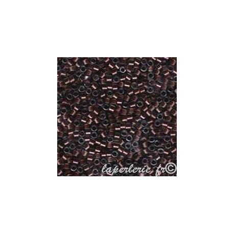 DB1706 Delica Miyuki 11/0 Blue/Dark Copper Tr.Inside Color Lined, le tube de 7g  - 1