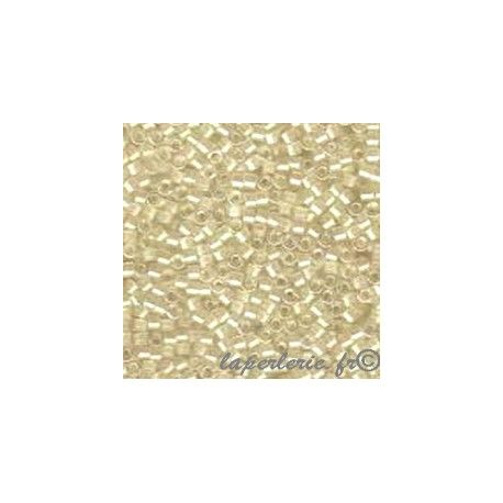 DB1701 Delica Miyuki 11/0 Candle Lit White Tr.Ins.Color Lined, le tube de 7g  - 1