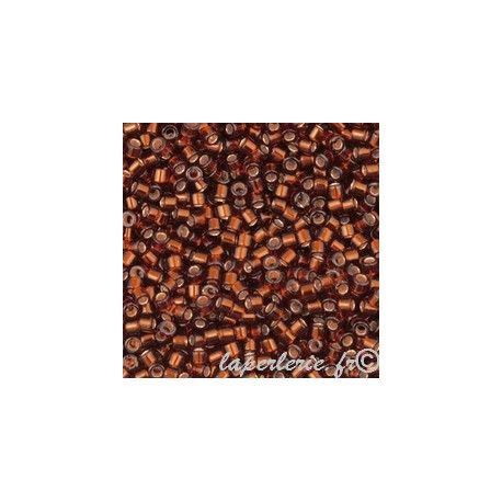 DB1202 Delica Miyuki 11/0 Cherry Cola Tr.Silver Lined, le tube de 7g  - 1