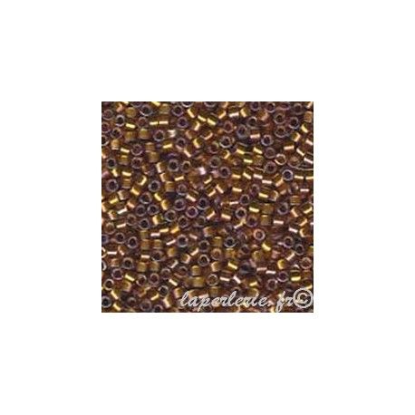 DB1691 Delica Miyuki 11/0 Dark Walnut Brown Tr.Silver Lined, le tube de 7g  - 1