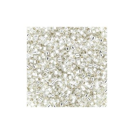 DB0041 Delica Miyuki 11/0 Crystal Tr.Silver Lined, le tube de 7g  - 1