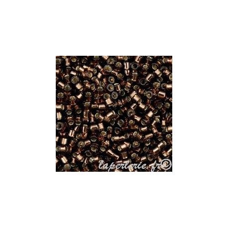 DB0150 Delica Miyuki 11/0 Brown Tr.Silver Lined, le tube de 7g.  - 1