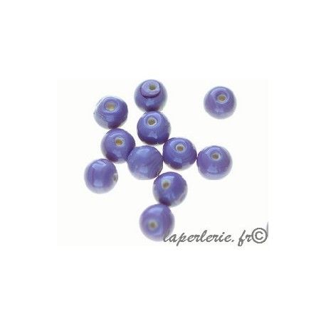Perles rondes 6mm verre indien LILAS x20g  - 1