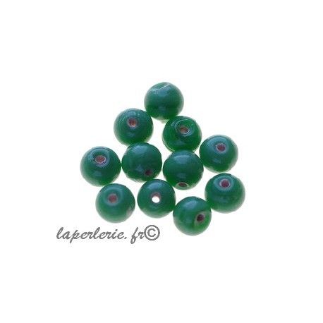 Perles rondes 6mm verre indien EMERALD x20g  - 1