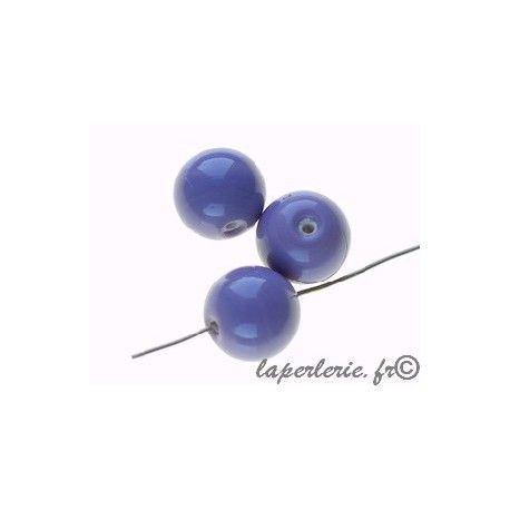Perles rondes 10mm verre indien LILAS x10  - 1