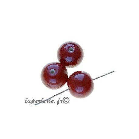 Perles rondes 12mm verre indien INDIAN SIAM x10  - 1