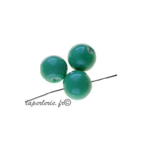 Perles rondes 12mm verre indien EMERALD x10  - 1