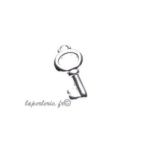 Breloque clé 25x13mm ARGENTÉ  - 1