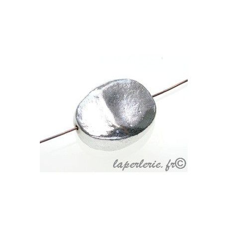 Perle en aluminium ovale aplatie bombée 29x18mm ép.9mm  - 1