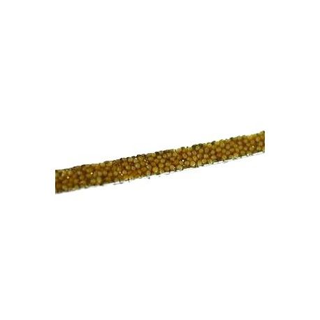 Lanière caviar fond pailleté 5mm GOLD x50cm  - 1