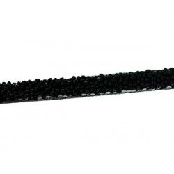 Caviar strap back sequined 5mm BLACK x50cm