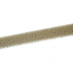 Caviar strap back sequined 10mm CREAM x35cm