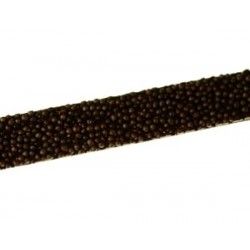 Caviar strap back sequined 10mm BROWN x35cm