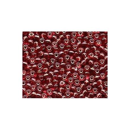 Rocailles Miyuki 8/0 0011 Dark Red Tr.Silver Lined x10g  - 1