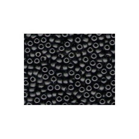 Rocailles Miyuki 8/0 0401F Black Opaque Mat x10g  - 1