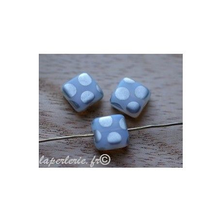 Carré à pois 8x8mm ép 3.6mm WHITEOPAL MAT x4  - 1